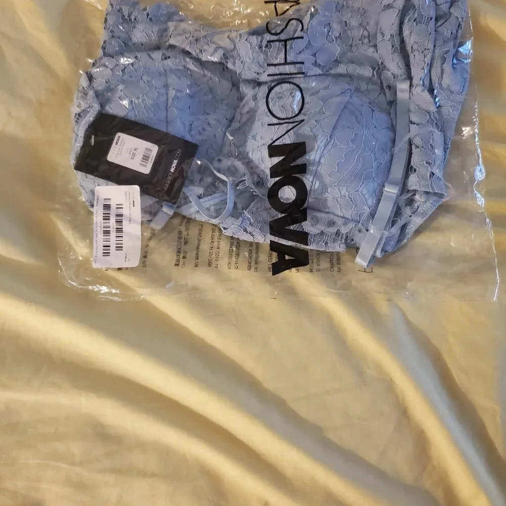 Fashion Nova | Undeniable Attraction Lace Bodysuit | Light Blue | Size XL | NWT - Picture 8 of 12